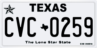 TX license plate CVC0259