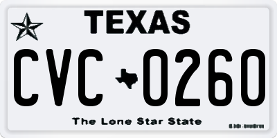 TX license plate CVC0260