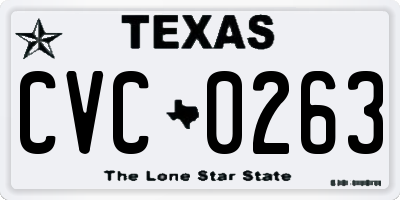 TX license plate CVC0263