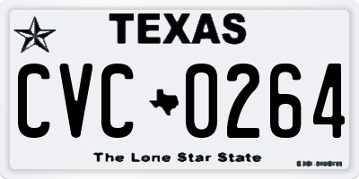 TX license plate CVC0264
