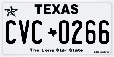 TX license plate CVC0266