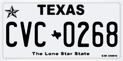 TX license plate CVC0268