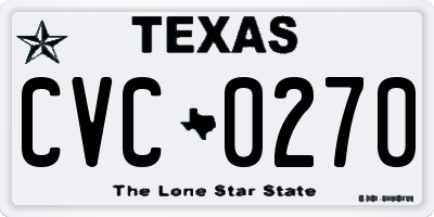 TX license plate CVC0270