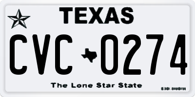 TX license plate CVC0274