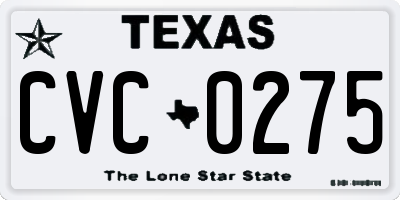 TX license plate CVC0275
