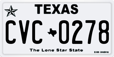 TX license plate CVC0278
