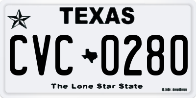 TX license plate CVC0280