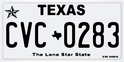 TX license plate CVC0283