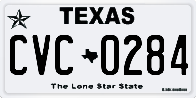 TX license plate CVC0284