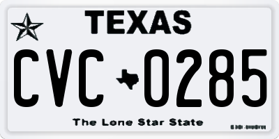 TX license plate CVC0285