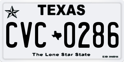 TX license plate CVC0286