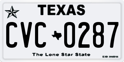 TX license plate CVC0287