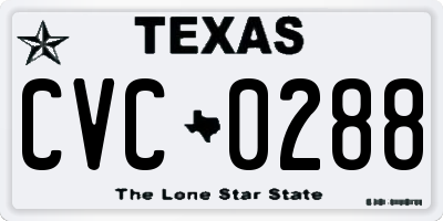 TX license plate CVC0288
