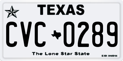 TX license plate CVC0289