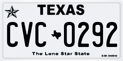 TX license plate CVC0292