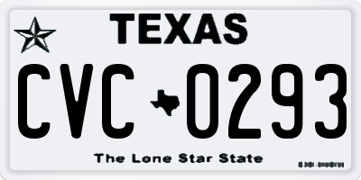 TX license plate CVC0293
