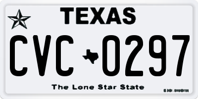 TX license plate CVC0297