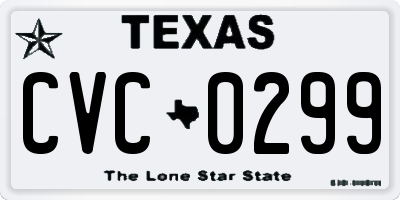 TX license plate CVC0299