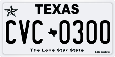 TX license plate CVC0300