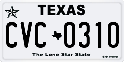 TX license plate CVC0310