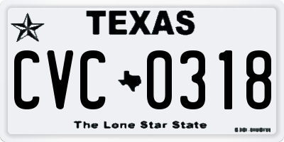 TX license plate CVC0318