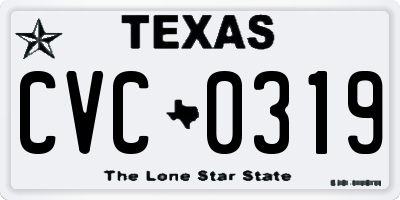 TX license plate CVC0319