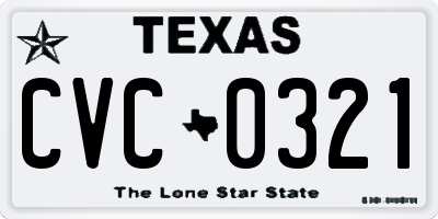 TX license plate CVC0321