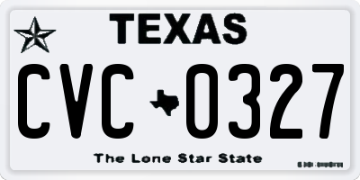 TX license plate CVC0327