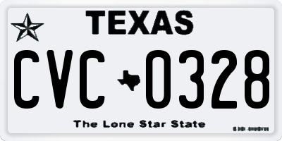 TX license plate CVC0328