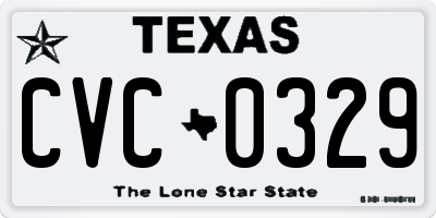 TX license plate CVC0329