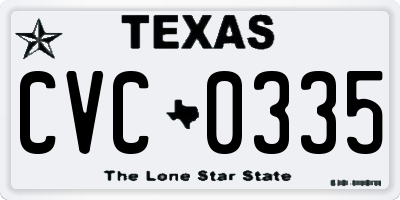 TX license plate CVC0335