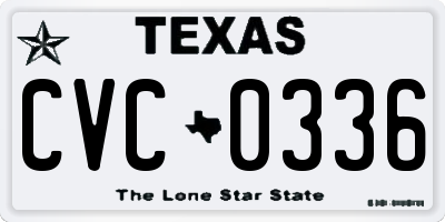 TX license plate CVC0336