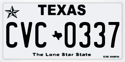TX license plate CVC0337