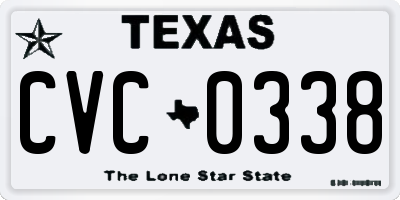 TX license plate CVC0338