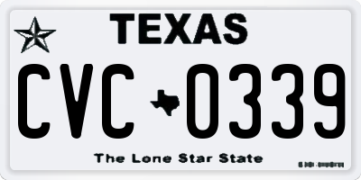 TX license plate CVC0339