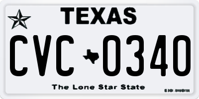 TX license plate CVC0340
