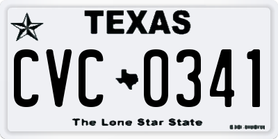 TX license plate CVC0341