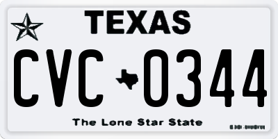 TX license plate CVC0344