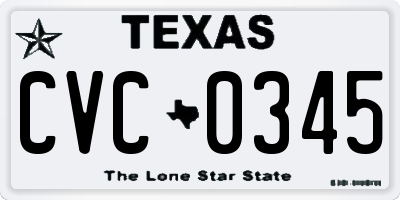 TX license plate CVC0345