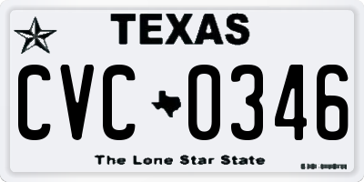 TX license plate CVC0346