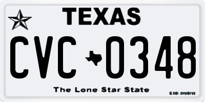 TX license plate CVC0348