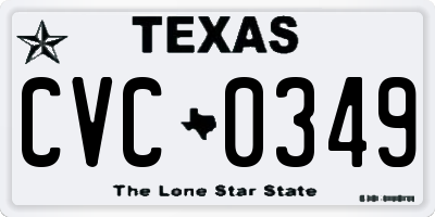 TX license plate CVC0349