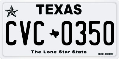 TX license plate CVC0350