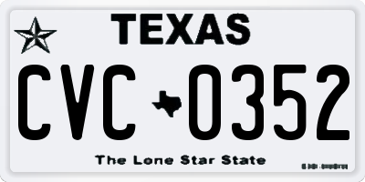 TX license plate CVC0352