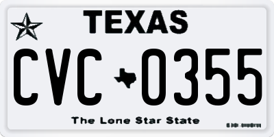 TX license plate CVC0355
