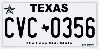 TX license plate CVC0356