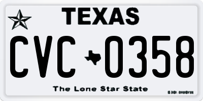 TX license plate CVC0358