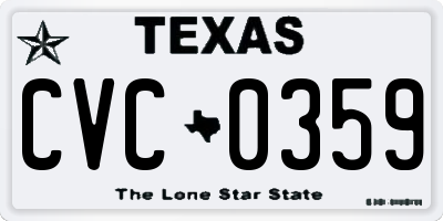 TX license plate CVC0359