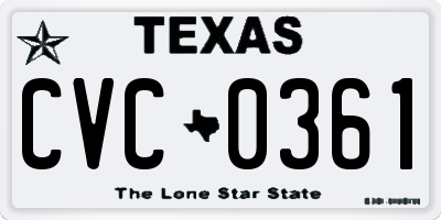 TX license plate CVC0361