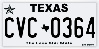 TX license plate CVC0364